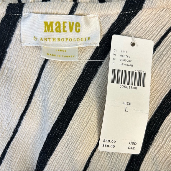 🎉HP🎉 Anthropologie Maeve Rita Striped Ruffled One Shoulder Top - Picture 6 of 8